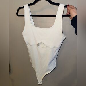 Abercrombie & Fitch White Ribbed Bodysuit